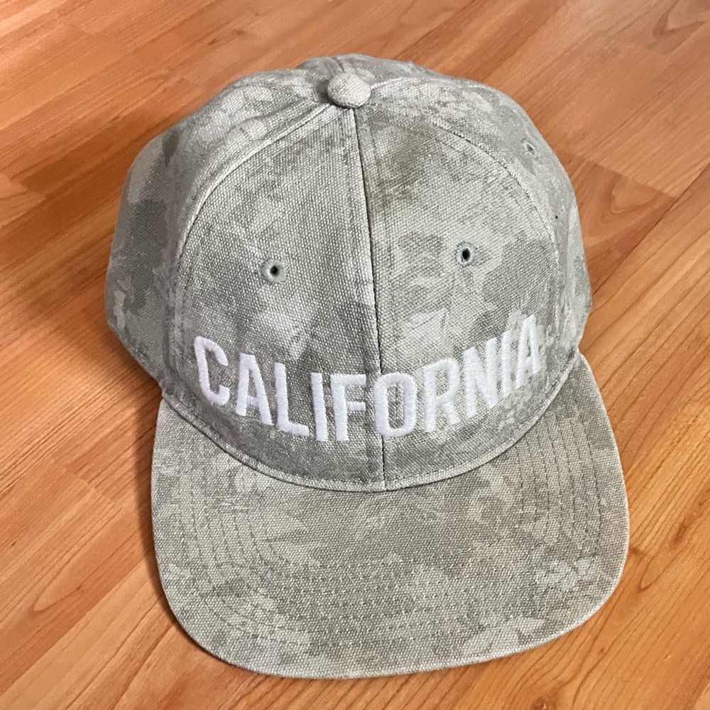 Green Plant Hollister Flat Brim Snap Back Hat